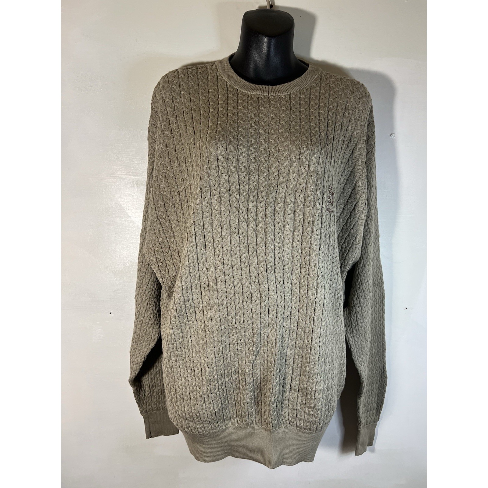 One Small Hole-Vtg 90s Y2k Bobbie Brookes Golf Apparel Long Sleeve Sweater Tan